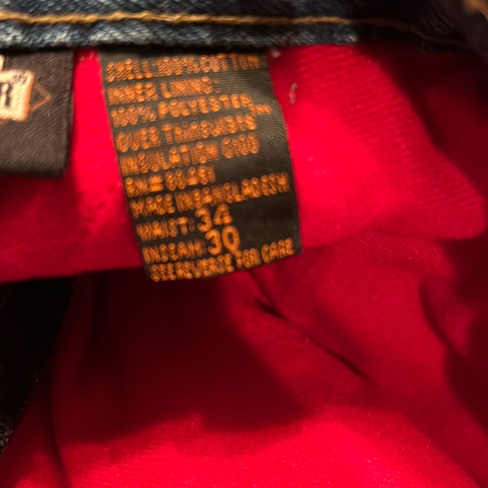 Guide Gear sz 34x30 Dual Layer, Red Thinsulate Insulation,  Lined Jeans. - Picture 10 of 12